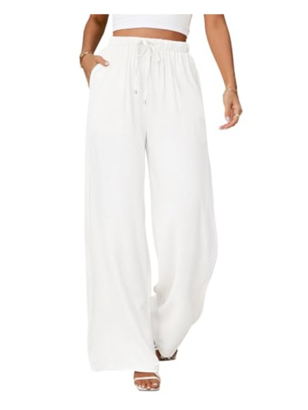 Women's High Waisted Wide Leg Palazzo Pants with Pockets Summer Casual Lounge